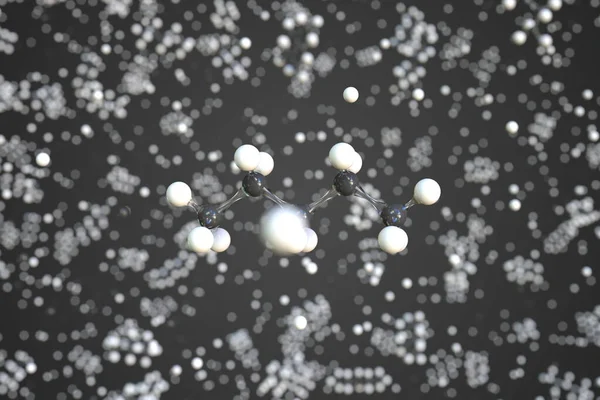 Molécula pentânica, modelo molecular conceitual. Renderização 3d química — Fotografia de Stock