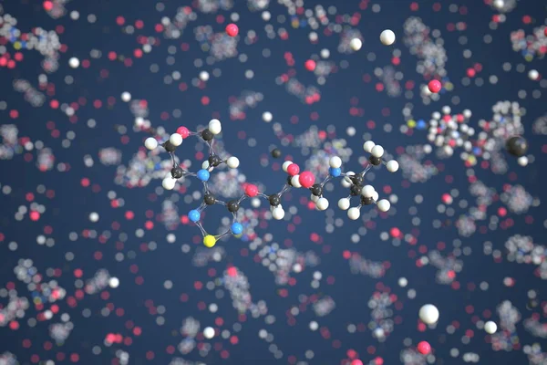 Molecola di Timololo. Modello molecolare, rendering concettuale 3d — Foto Stock