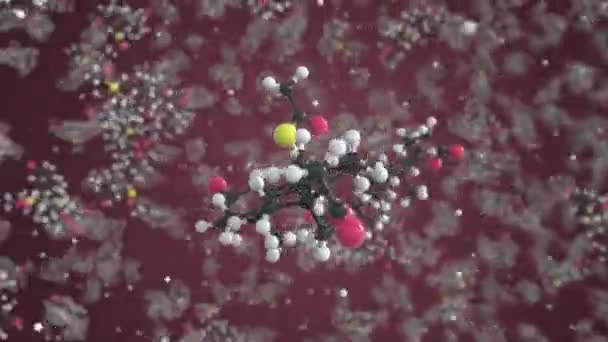 Molécula de Spironolactone. Modelo molecular, bucle de animación 3d sin costuras — Vídeos de Stock