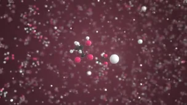 Molecula de lactat de sodiu. Model molecular, animație 3D fără sudură — Videoclip de stoc