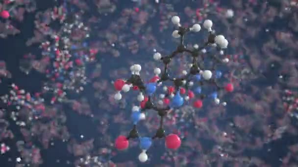 Riboflavine molecuul. Moleculair model. Looping naadloze 3D-animatie — Stockvideo