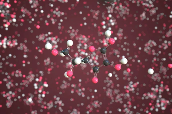 アスコルビン酸の分子。分子モデル、概念的な3Dレンダリング — ストック写真