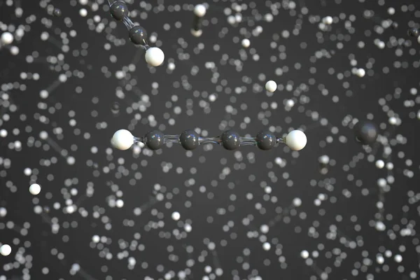 Diacetylene molecule made with balls, scientific molecular model. Chemical 3d rendering — Stock Photo, Image