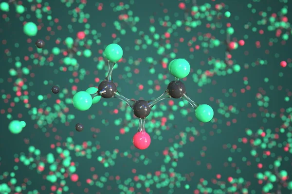 Hexafluoro-2-προπανόνη μόριο, εννοιολογικό μοριακό μοντέλο. Χημική 3d απόδοση — Φωτογραφία Αρχείου