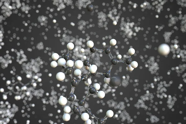 リモネンの分子、概念的な分子モデル。科学的な3Dレンダリング — ストック写真