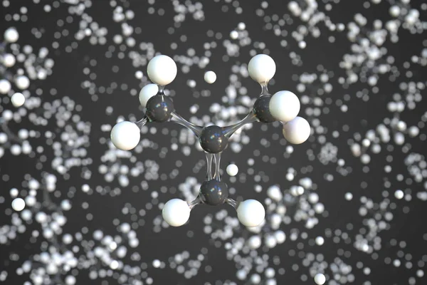 Isobutylene molecule, scientific molecular model, 3d rendering — Stock Photo, Image