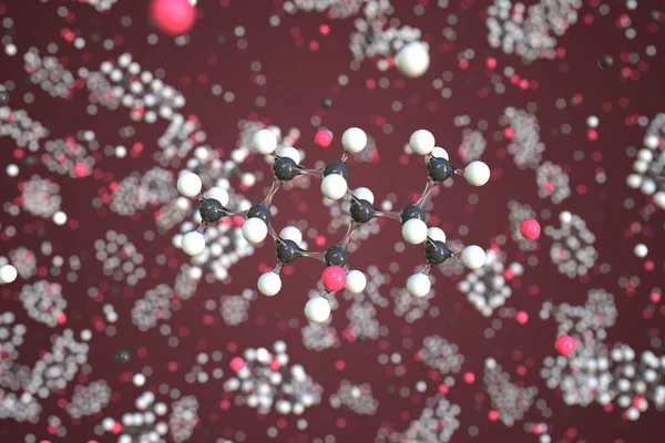 薄荷醇分子由球制成，概念分子模型。化学3D渲染 — 图库照片