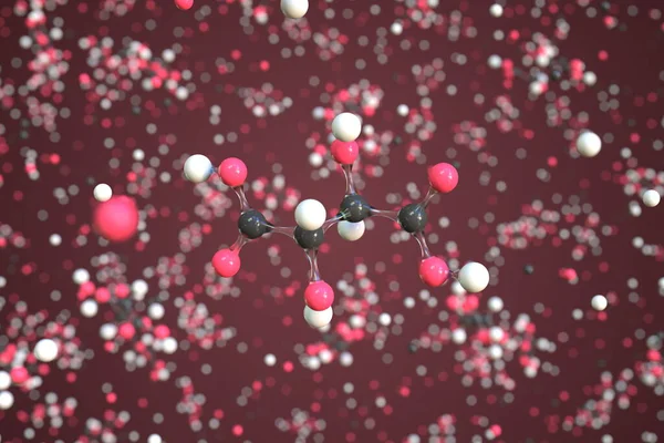 ボールで作られたメソタール酸分子,概念的な分子モデル.化学3Dレンダリング — ストック写真