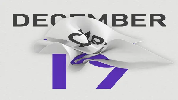 19 de dezembro data atrás da página de papel amassada de um calendário, prestação 3d — Fotografia de Stock