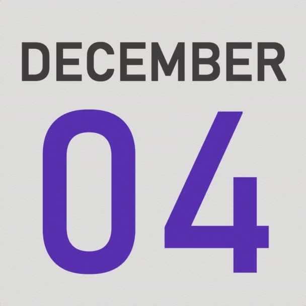 5 de dezembro data atrás da página de papel amassada de um calendário, animação 3d — Vídeo de Stock