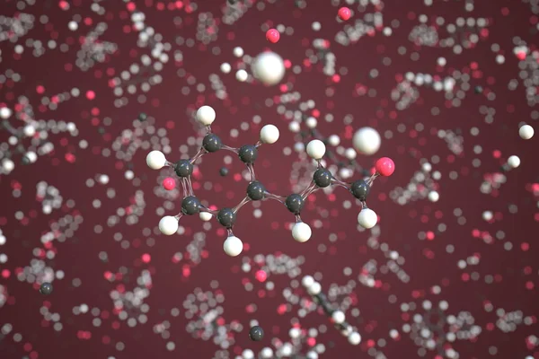 ボールで作られたシナムアルデヒド分子,科学的な分子モデル.化学3Dレンダリング — ストック写真
