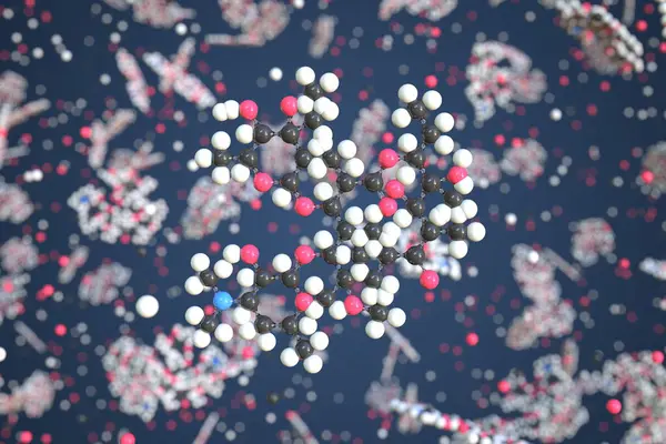 Molekül von Clarithromycin. Molekulares Modell, konzeptuelles 3D-Rendering — Stockfoto