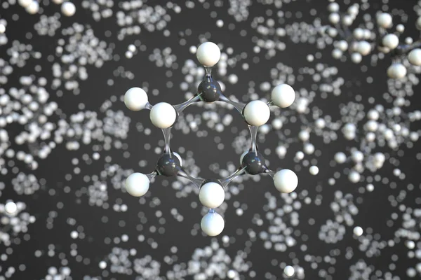 Molécula de ciclo-hexano, modelo molecular conceptual. Renderização 3d química — Fotografia de Stock