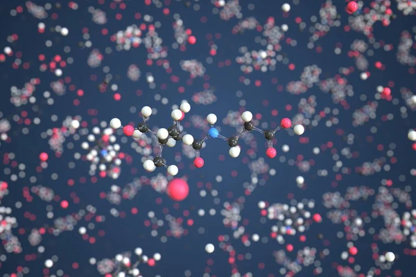 Molécula de vitamina b5 feita com bolas, modelo molecular científico. Renderização 3d química — Fotografia de Stock