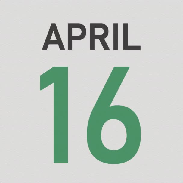 April 17 date behind torn page of a calendar, 3d animation — Stock Video