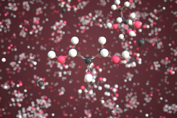 Μόρια γλυκερόλης φτιαγμένα με μπάλες, επιστημονικό μοριακό μοντέλο. Χημική 3d απόδοση — Φωτογραφία Αρχείου