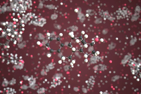 Ösztradiol molekula, fogalmi molekuláris modell. Kémiai 3D-s kiolvasztás — Stock Fotó
