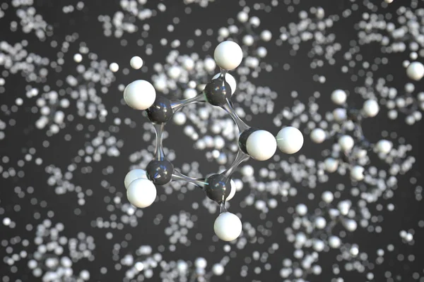 Cząsteczka cyklopentanu wykonana z kulek, konceptualny model molekularny. Chemiczne renderowanie 3d — Zdjęcie stockowe