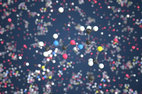 Molecule of methomyl, conceptual molecular model. Scientific 3d rendering — Stockfoto