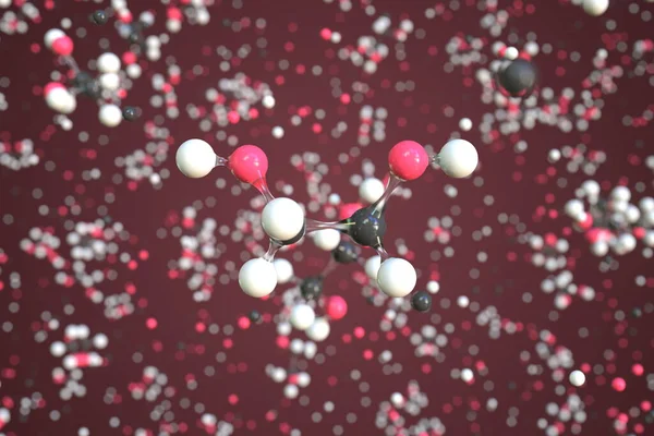 乙二醇分子制成球，科学的分子模型。化学3D渲染 — 图库照片