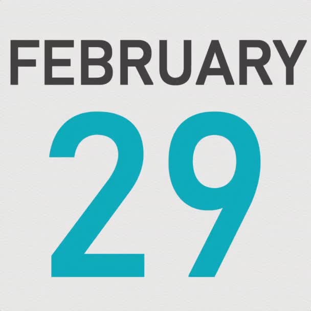 Março 1 data atrás de página de papel amassada de um calendário, animação 3d — Vídeo de Stock