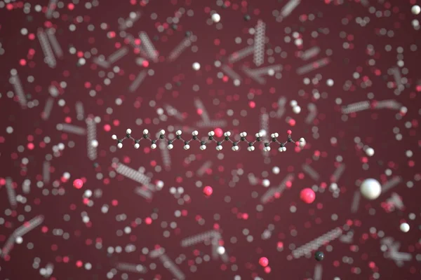 베 헨 산 분자. 개념 분자 모델이죠. 화학 3d 렌더링 — 스톡 사진