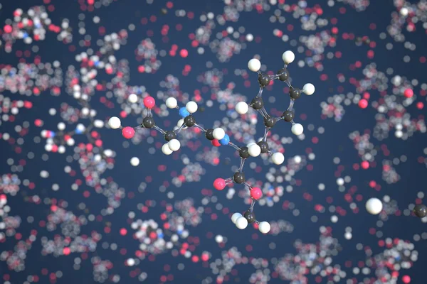 Aspartam-Molekül, konzeptuelles molekulares Modell. Wissenschaftliche 3D-Darstellung — Stockfoto