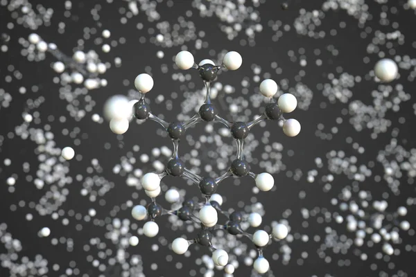 Trimethylbenzol-Molekül, konzeptionelles molekulares Modell. Chemische 3D-Darstellung — Stockfoto