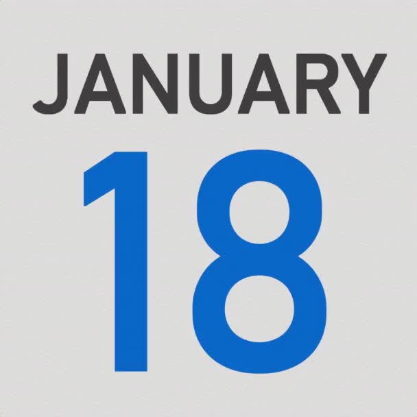 19 de janeiro data atrás da página rasgada de um calendário, animação 3d — Vídeo de Stock