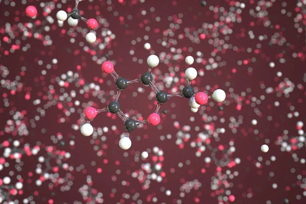 コジック酸分子、科学的分子モデル、 3Dレンダリング — ストック写真