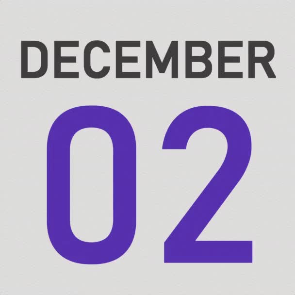 December 3 dátum a naptár gyűrött papírlapja mögött, 3D animáció — Stock videók