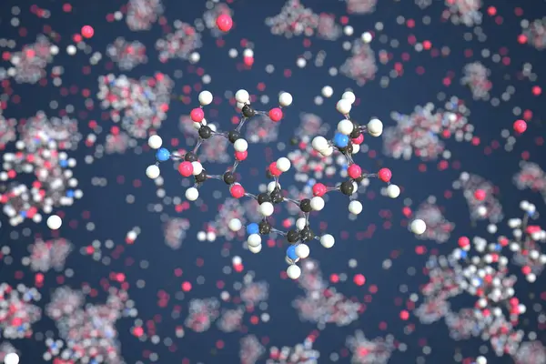 Kanamycin 분자는 공, 과학적 분자 모델로 만들어 졌습니다. 화학 3d 렌더링 — 스톡 사진