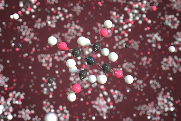 Molekuła pentaerytrytolu, konceptualny model molekularny. Naukowe utylizacje 3d — Zdjęcie stockowe