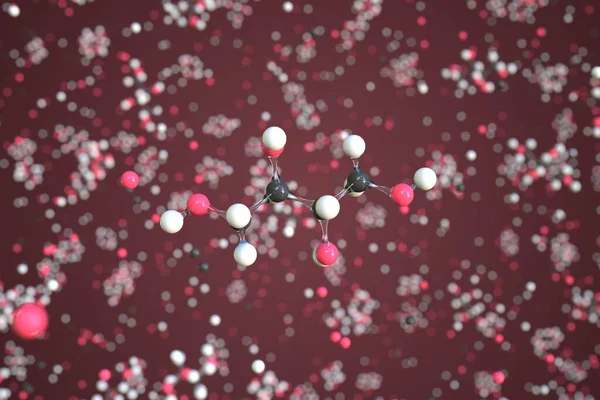 Molekuła erytrytolu, konceptualny model molekularny. Chemiczne renderowanie 3d — Zdjęcie stockowe