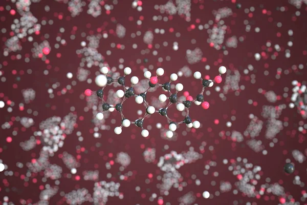 A prednizolon molekulája. Molekuláris modell, konceptuális 3D-s renderelés — Stock Fotó
