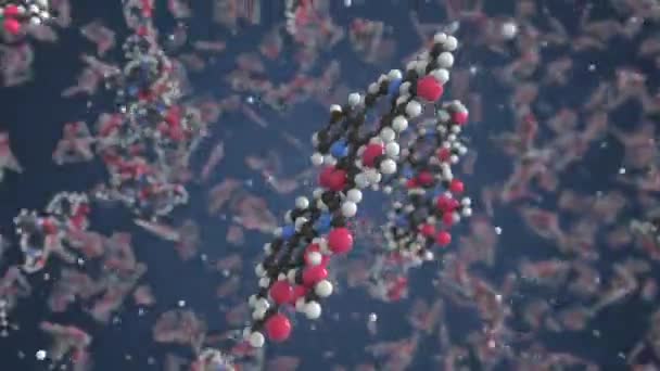 Vincristine molecule. Molecular model. Looping seamless 3d animation — Stock Video