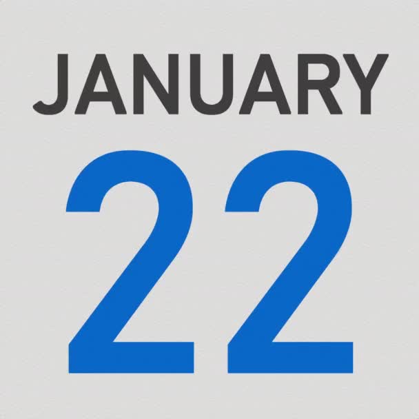 January 23 date behind torn page of a calendar, 3d animation — Stock Video