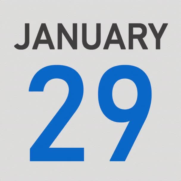 January 30 date after torn page of a paper calendar, 3d animation — Stock Video