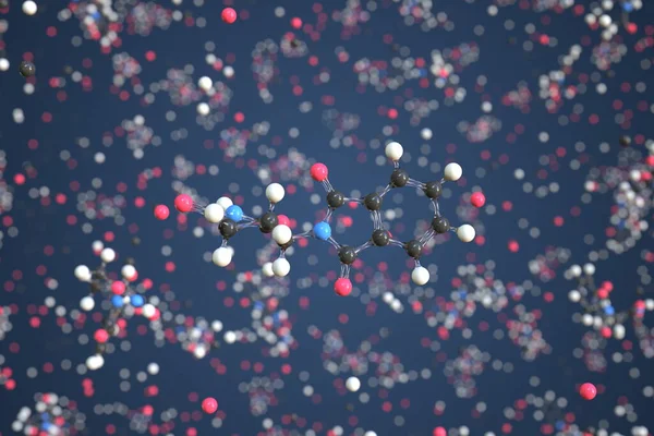 Molécule de thalidomide. Modèle moléculaire conceptuel. rendu chimique 3d — Photo