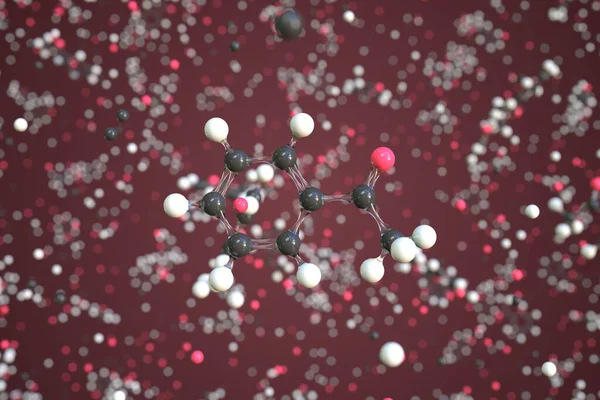 丙酮的分子，概念分子模型。概念3d渲染 — 图库照片