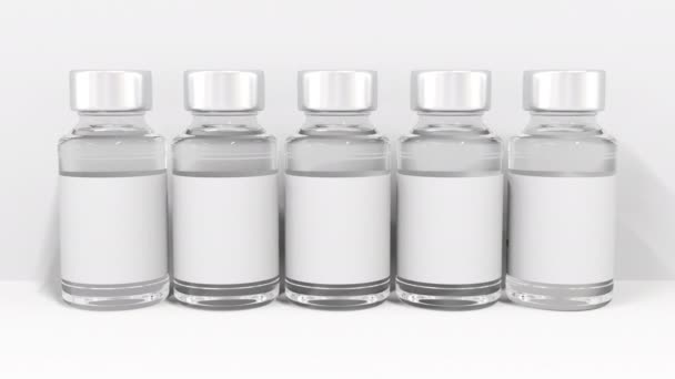 Medicine bottles with question marks. Conceptual 3d animation — Stock Video