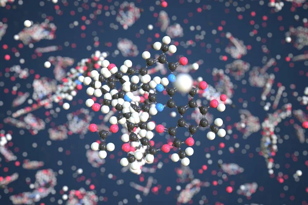 Μόριο ριφαμπουτίνης. Εννοιολογικό μοριακό μοντέλο. Χημική 3d απόδοση — Φωτογραφία Αρχείου