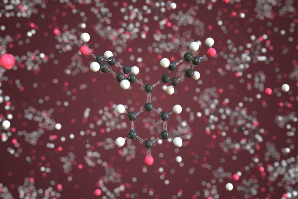 Cząsteczka kwasu różowego, naukowy model molekularny, renderowanie 3d — Zdjęcie stockowe