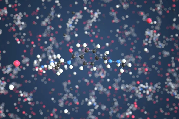 Molécula de procarbazina. Modelo molecular conceitual. Renderização 3d química — Fotografia de Stock