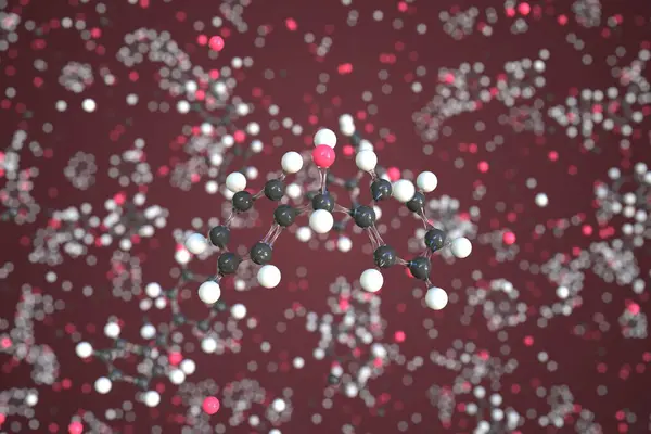 Diphenylmethanol-Molekül aus Kugeln, wissenschaftliches Molekularmodell. Chemische 3D-Darstellung — Stockfoto