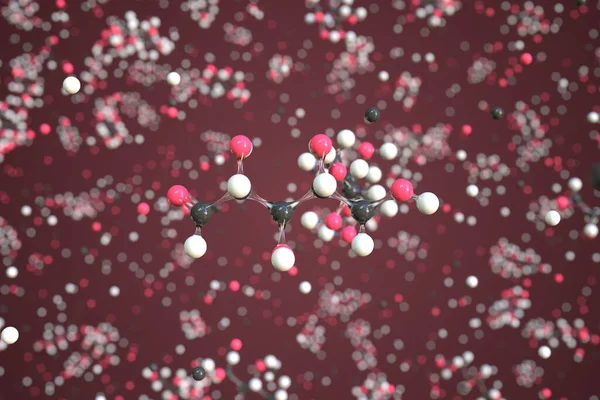 Ribose分子，科学分子模型，3D渲染 — 图库照片