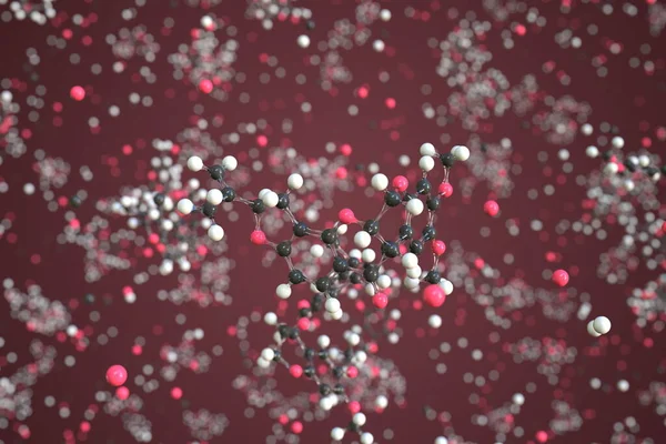 Μόριο ροτενόνης, εννοιολογικό μοριακό μοντέλο. Χημική 3d απόδοση — Φωτογραφία Αρχείου