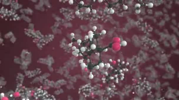 Abietisk syramolekyl. Konceptuell molekylär modell. Kemisk looping 3D-animering — Stockvideo