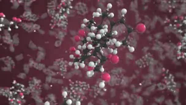 Molecule of aldosterone, conceptual molecular model. Conceptual looping 3d animation — Stock video