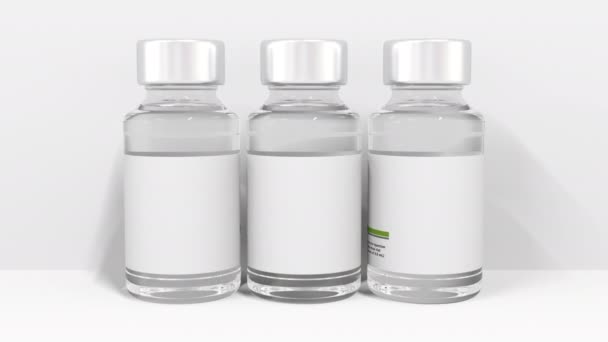 Medicine bottles compose HPV text. Conceptual 3d animation — Stock video